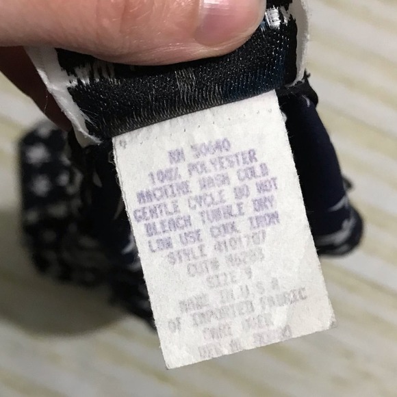 Vintage 90s Navy Blue Floral Empire Waist Regency Jane Austen Maxi Dress Medium - Picture 6 of 6